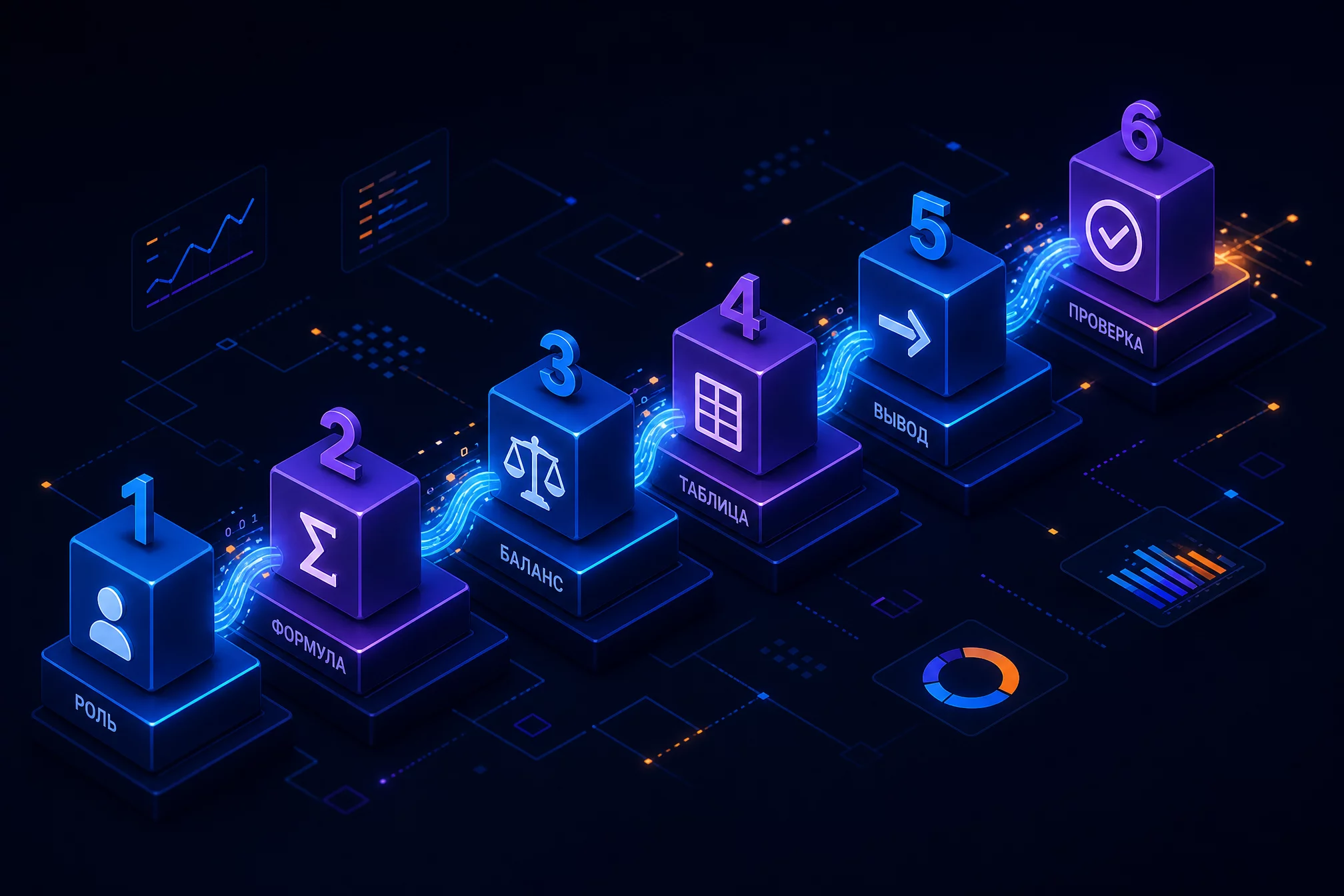 Структура эффективного промпта для расчёта KPI: роль, формула с весами, граничные условия, формат данных, требование пошагового вывода