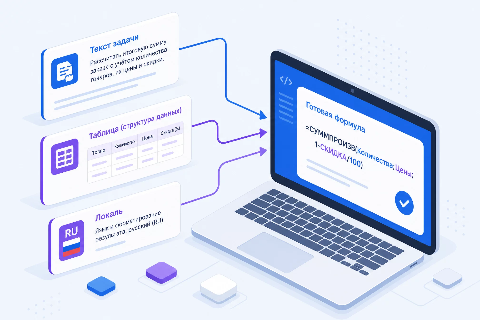 Панель Gemini сбоку от Google Таблицы с формулой отклонения план-факт в процентах и рекомендацией по условному форматированию