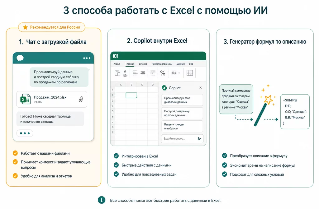 Claude for Excel в боковой панели Excel: финансист задаёт вопрос по книге, а надстройка отвечает и показывает ссылки на конкретные ячейки